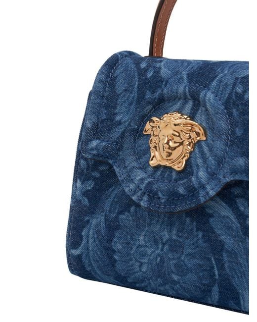 Versace Blue Kleine Handtasche Aus Denim "medusa"