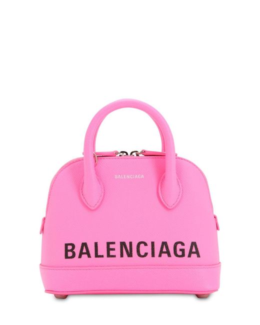 上品 バレンシアガ ハンドバッグ VILLE XXS ロゴ レザー ピンク Balenciaga Ville Xxs Aj Top-handle Bag With Logo in Pink | Lyst