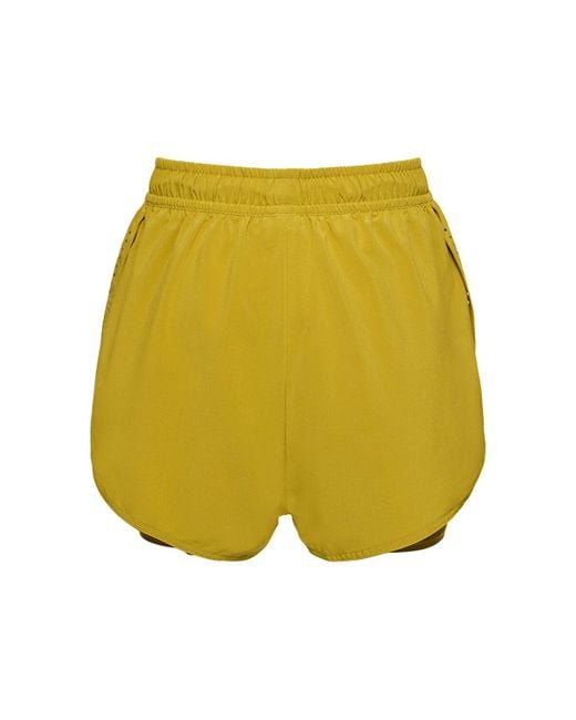 Adidas By Stella McCartney Yellow True Pace 2-In-1 Hi-Waist Running Shorts