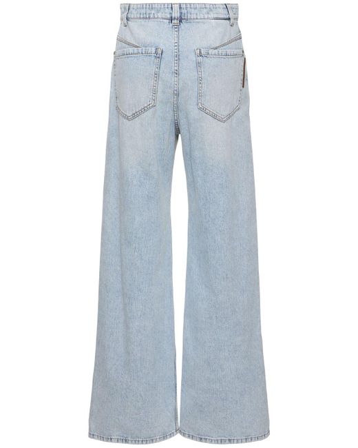Brunello Cucinelli Blue Jeans Aus Baumwolldenim Mit Weitem Bein