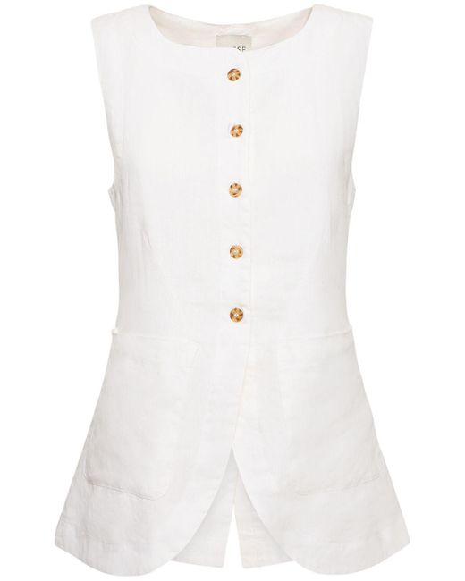 Posse White Emma Linen Vest