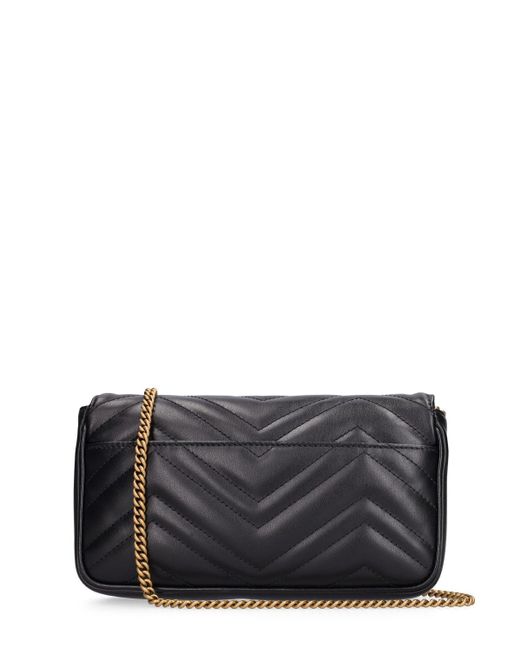 Gucci Gray Mini gg Marmont 2.0 Leather Shoulder Bag