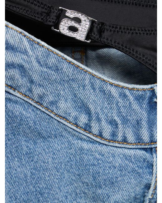 Jeans in cotone con girovita asimmetrico di Alexander Wang in Blue
