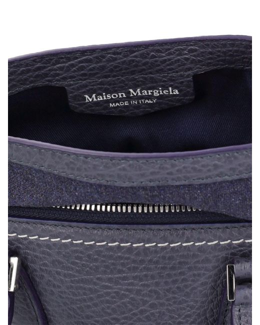 Maison Margiela 5ac Micro グレイレザートップハンドルバッグ Blue