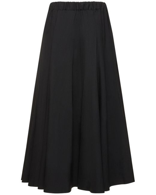 Falda midi de lana Yohji Yamamoto de color Black