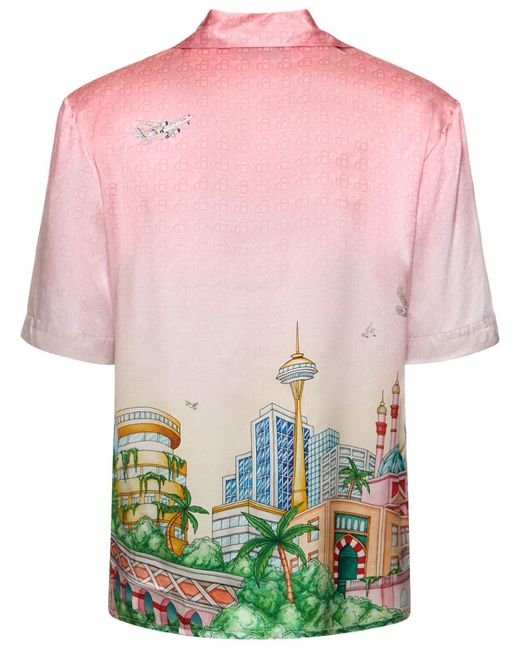 Camicia morning city view in twill di seta di Casablancabrand in Pink da Uomo