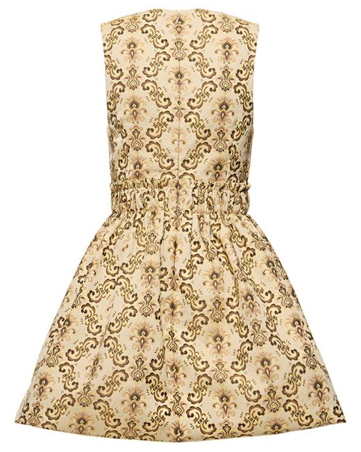 Etro Metallic Cotton Blend Jacquard Mini Dress