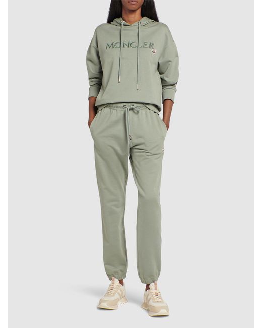 Cotton trackpants di Moncler in Green
