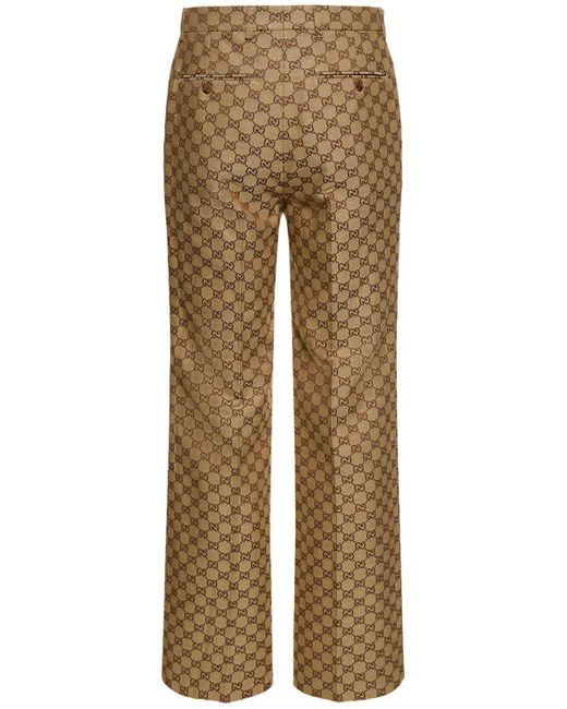 Gucci Natural Summer gg Supreme Linen Blend Pants for men