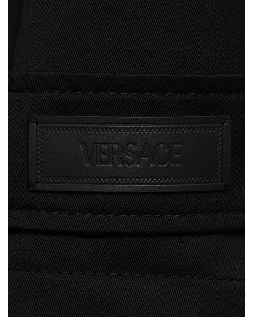 メンズ Versace コットンギャバジントレンチコート Black