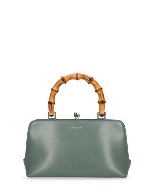 Jil Sander Green Mini Goji Bamboo Leather Top Handle Bag
