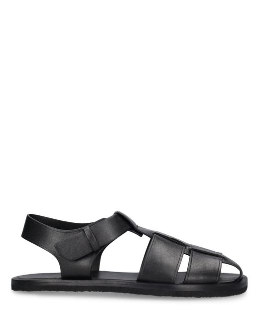 The Row Black Flache Lederschuhe "fisherman"