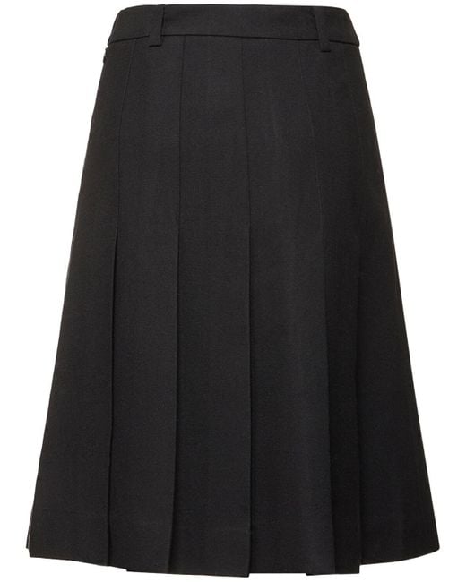Flannel top pleated skirt