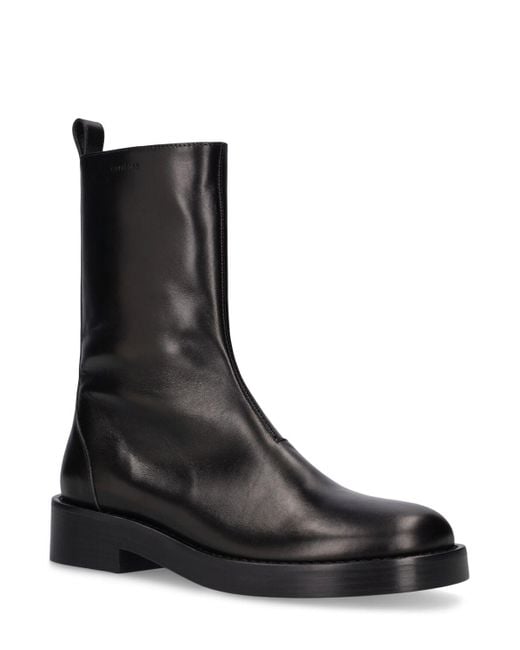 Courreges Black Rider Leather Tall Boots for men