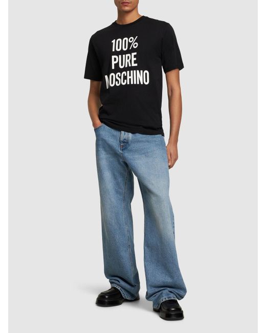 T-shirt en coton 100% pure Moschino pour homme en coloris Black