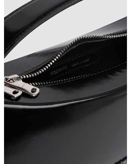 Coperni Black Small Sound Swipe Gloss Leather Bag