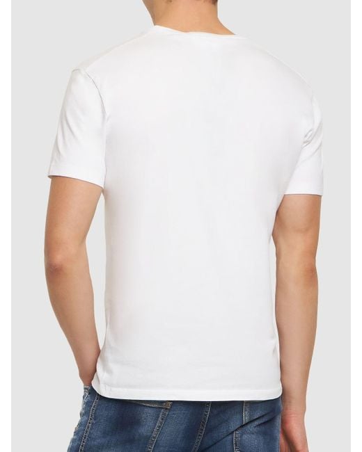 T-shirt in cotone con logo di DSquared² in White da Uomo