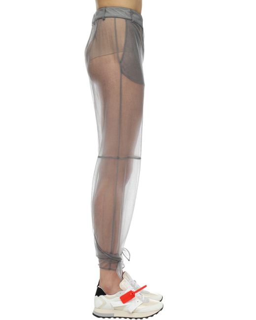 off white nylon pants