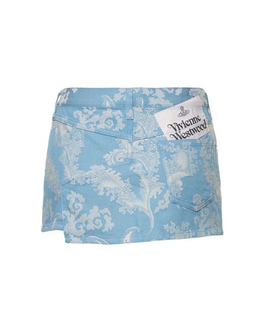 Vivienne Westwood Blue Foam Cotton Jacquard Mini Skirt