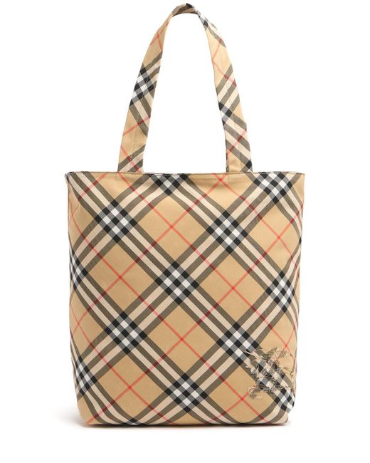 Burberry Check Tote Bag in White für Herren