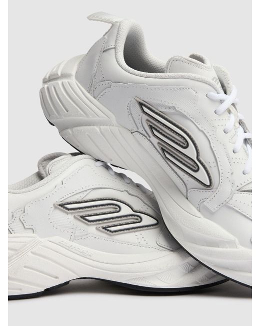 Balenciaga White Monday Leather & Synthetic Sneakers