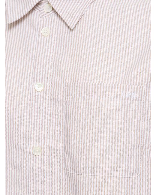 Camisa de popelina de algodón A.P.C. de color Pink