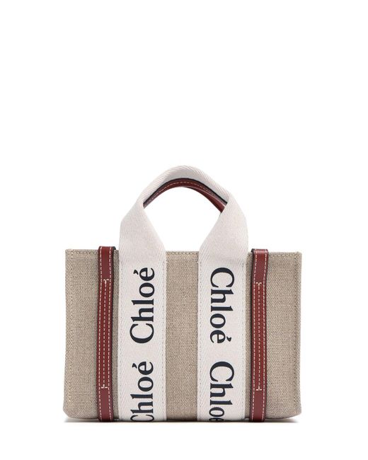 Chloé Multicolor Mini Woody Canvas Top Handle Bag