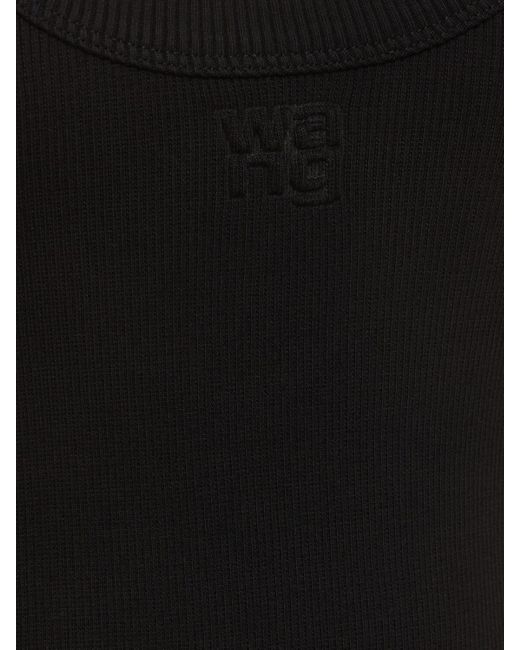 Tank top in cotone con logo di Alexander Wang in Black