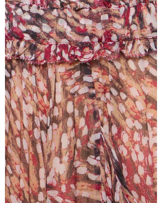 Falda larga de viscosa con estampado Isabel Marant de color Red