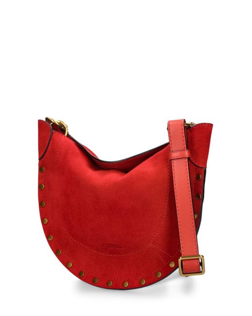 Isabel Marant Red Mini Moon Soft Suede Shoulder Bag