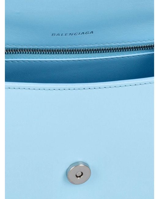 Balenciaga Small Hourglass レザートップハンドルバッグ Blue