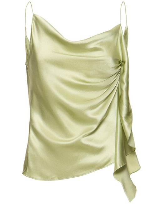 Top cusco in seta drappeggiata di Christopher Esber in Green