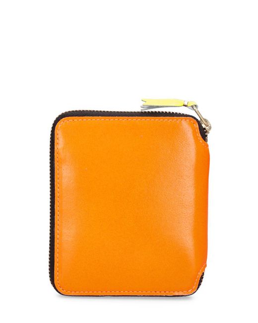 Comme des Garçons Orange Super Fluo Leather Wallet for men