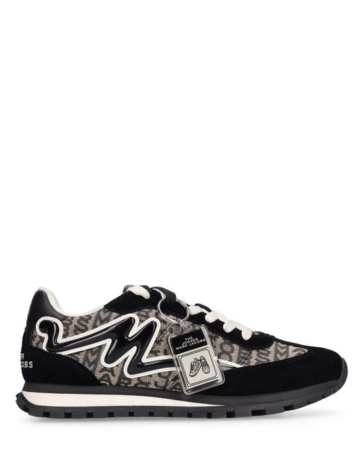 Marc Jacobs Black The Monogram Cotton Blend Sneakers