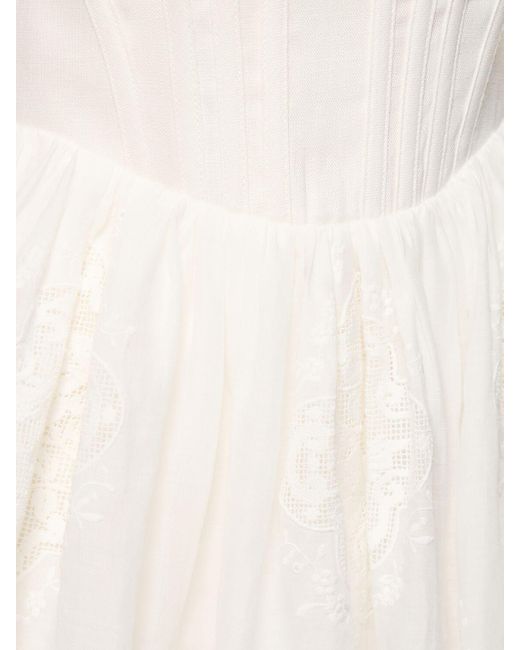 Robe corset courte brodée alight Zimmermann en coloris White