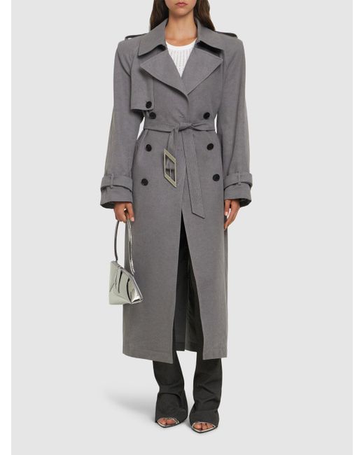 Mujer Abrigo Trench Con Cinturón The Attico de color Gray