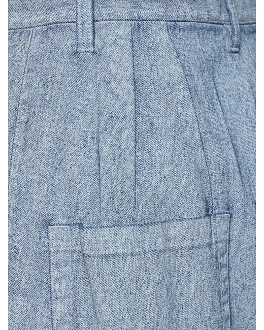 Yohji Yamamoto Blue Jeans Aus Beschichtetem Baumwolldenim