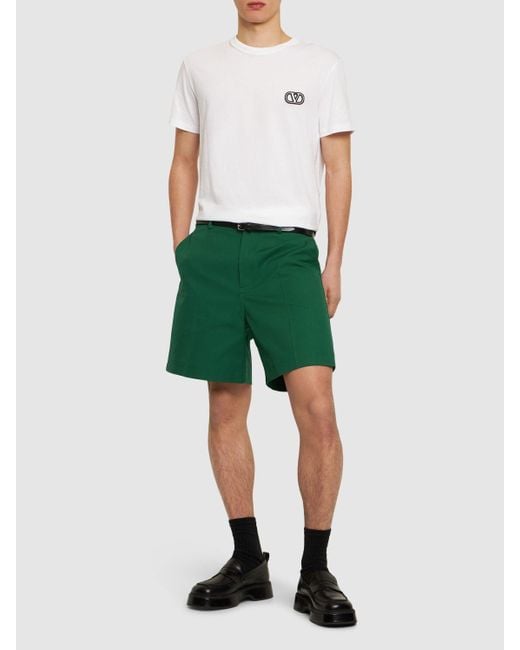 Valentino T-shirt Aus Baumwolle Mit Logo in White für Herren