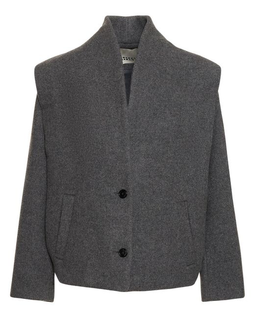 Isabel Marant Gray Drogo Brushed Wool-blend Jacket