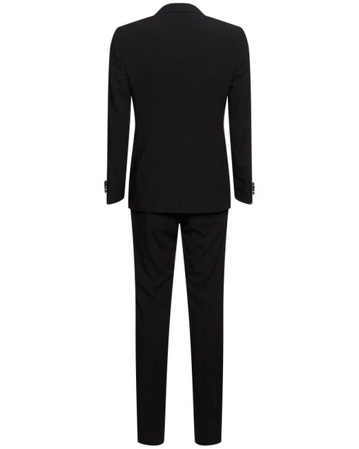 Giorgio Armani Black Wool Crepe Single Breast Suit for men