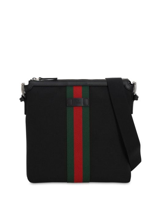 Gucci Small Techno Canvas Crossbody Bag in Black for Men | Lyst