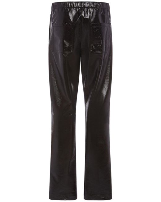 Pantaloni elasticizzati in pelle lucida di Bottega Veneta in Black da Uomo