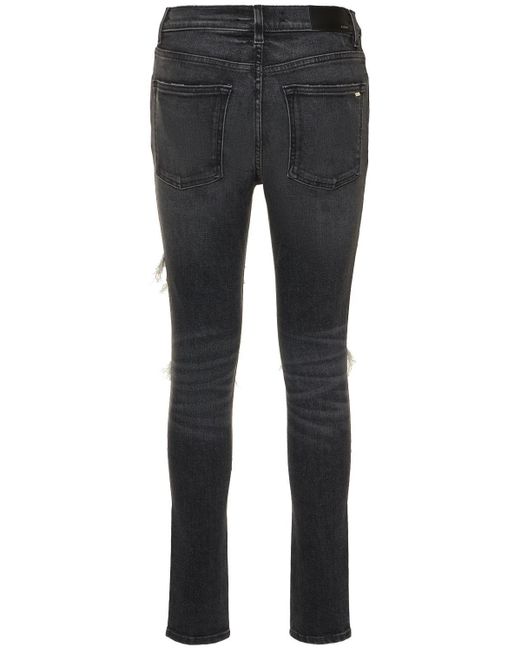 Amiri Faded Distressed High Waist Skinny Jeans in Gray Lyst