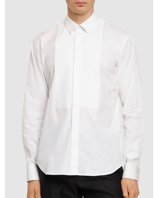 メンズ Versace コットンポプリンフォーマルシャツ White