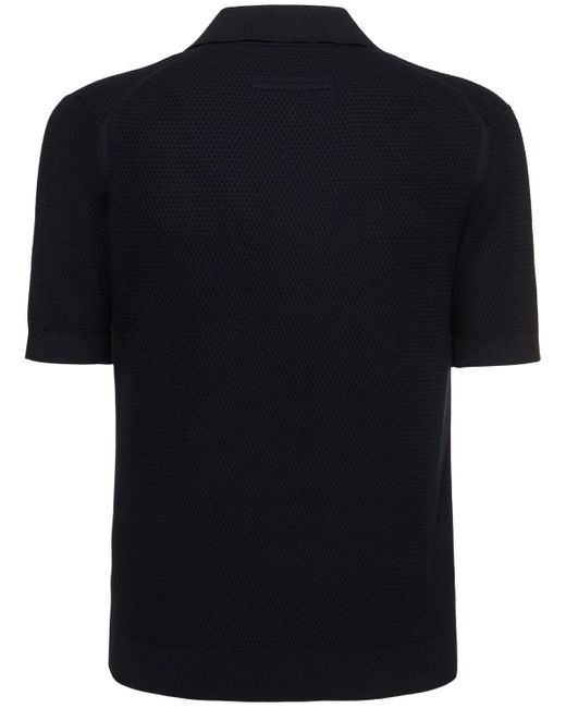 メンズ Zegna プレミアムコットンポロ Black