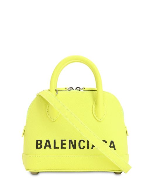 Balenciaga Ville XXS Logo Pebbled Leather Top-Handle Bag