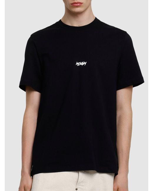 Hombre Camiseta De Algodón MSGM de hombre de color Black