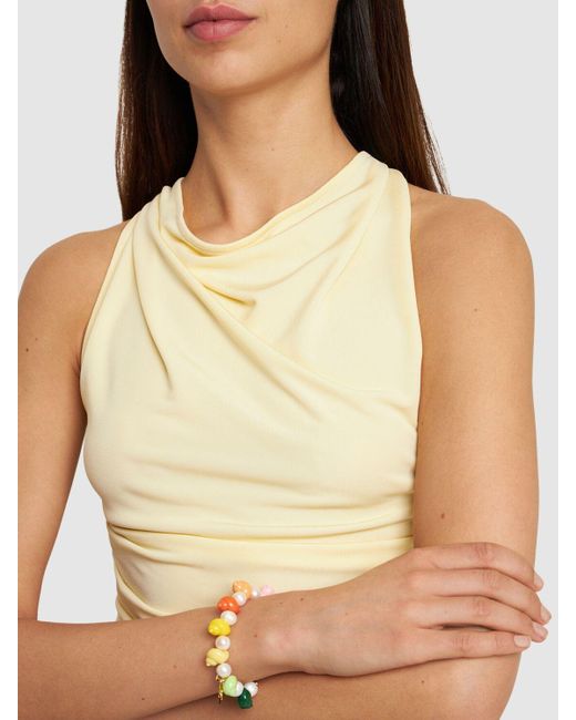 Casablancabrand Multicolor Shell Shape & Faux Pearl Bracelet