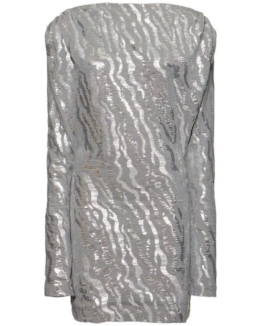 ROTATE BIRGER CHRISTENSEN Gray Minikleid Mit Pailletten