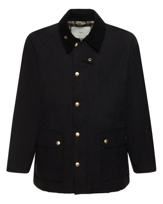 DUNST Black Waxed Cotton Hunting Jacket